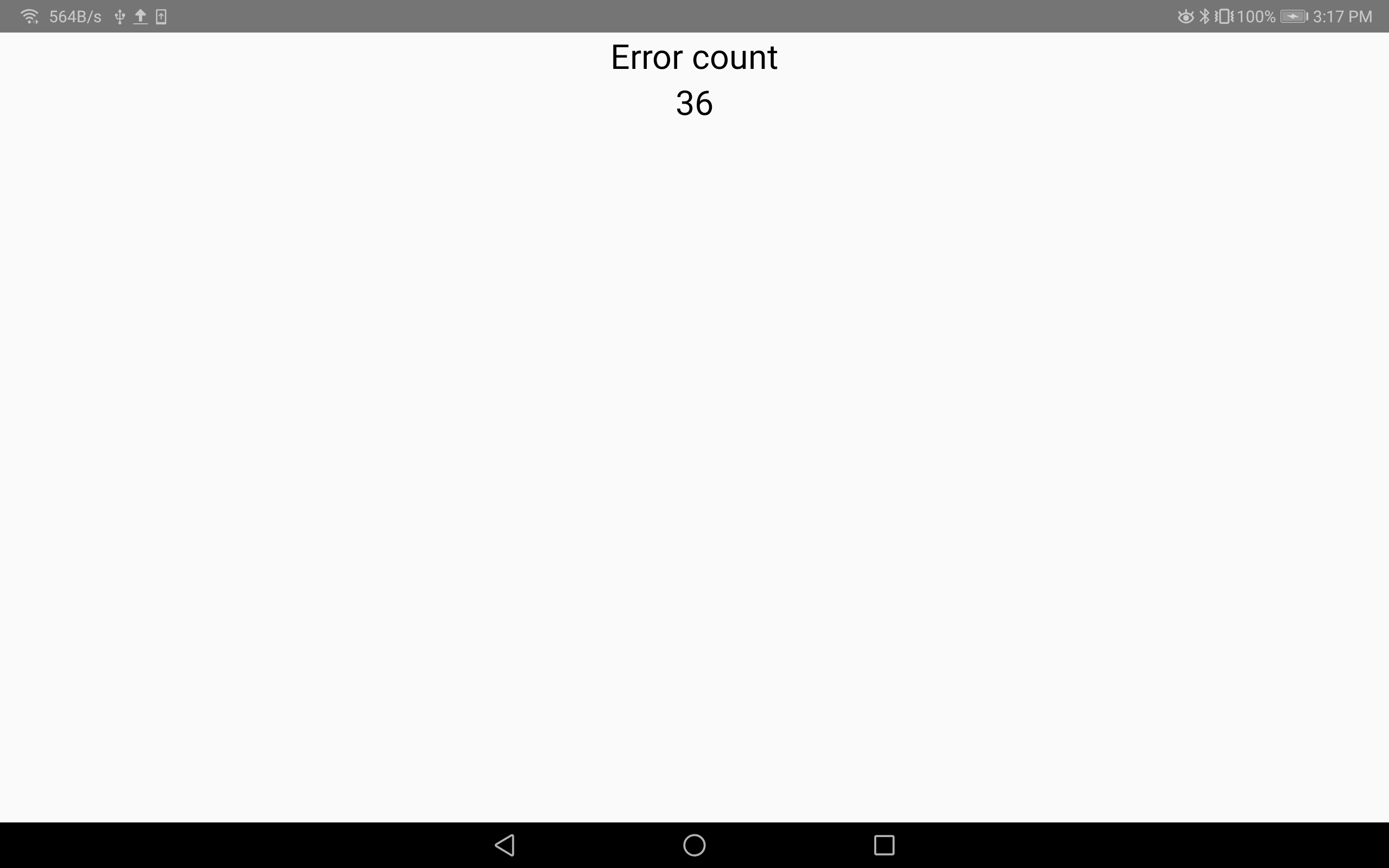 App image that shows an error count of 36