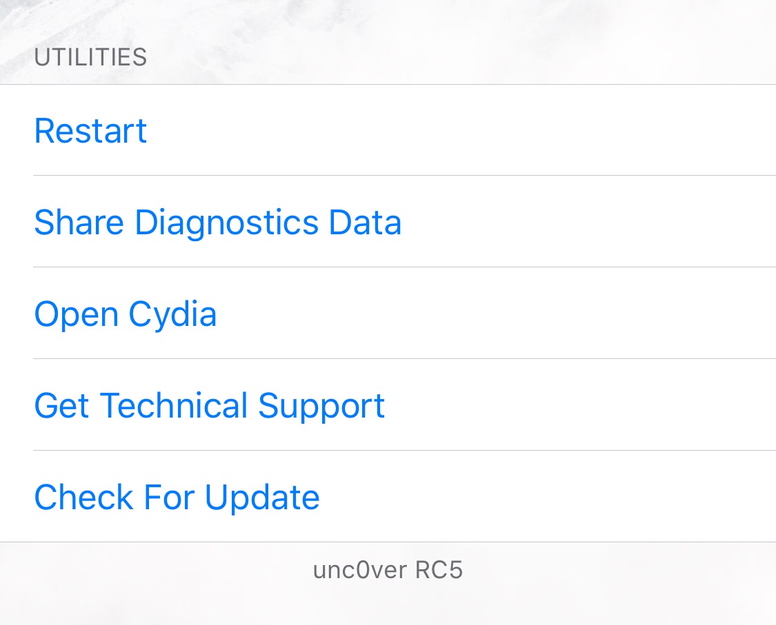 Utilities section