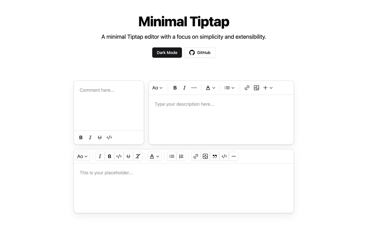 Minimal Tiptap Editor