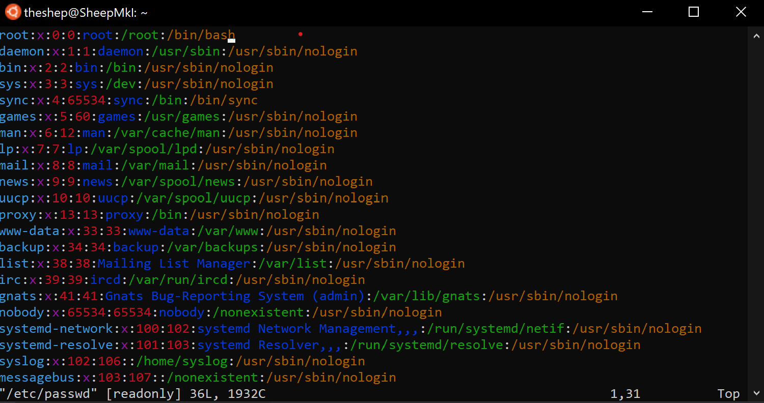 image of what vim /etc/passwd looks like