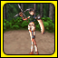 Yuffie's concept art in a victory pose in the forest