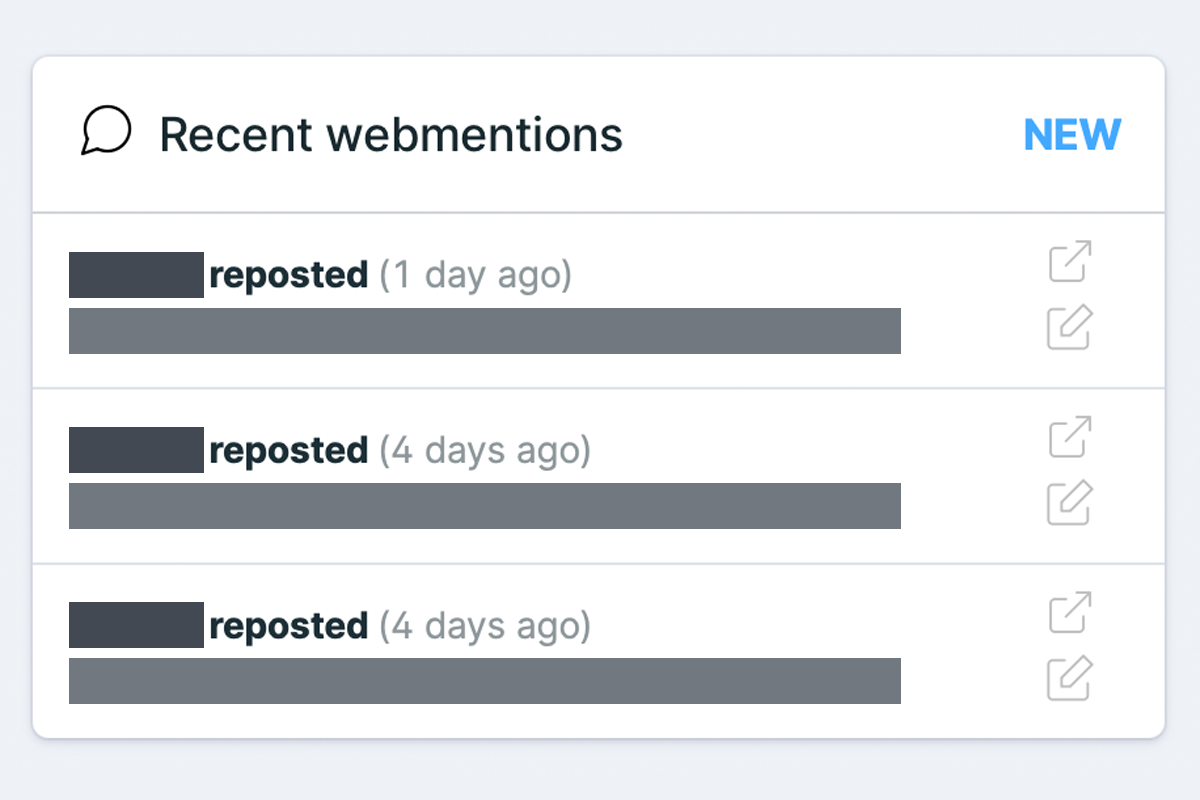 Webmentions widget