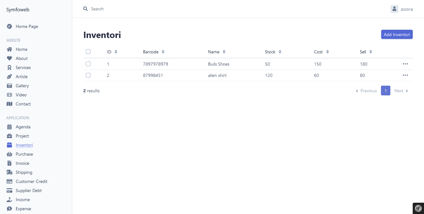 free download source code symfony web app All in one cms website + Inventori Invoice Accounting Application