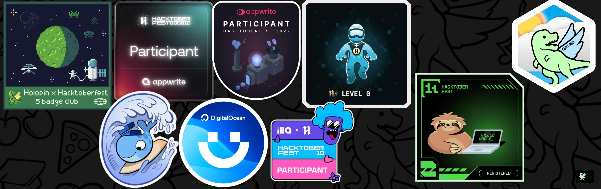 An image of @blulupo0's Holopin badges, which is a link to view their full Holopin profile