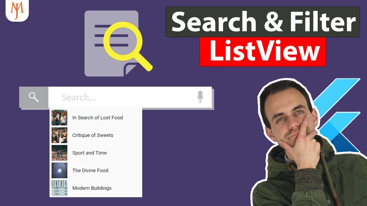 Flutter Tutorial - Search & Filter ListView [2022] YouTube video