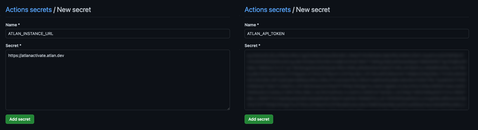 Actions Secrets Screenshot