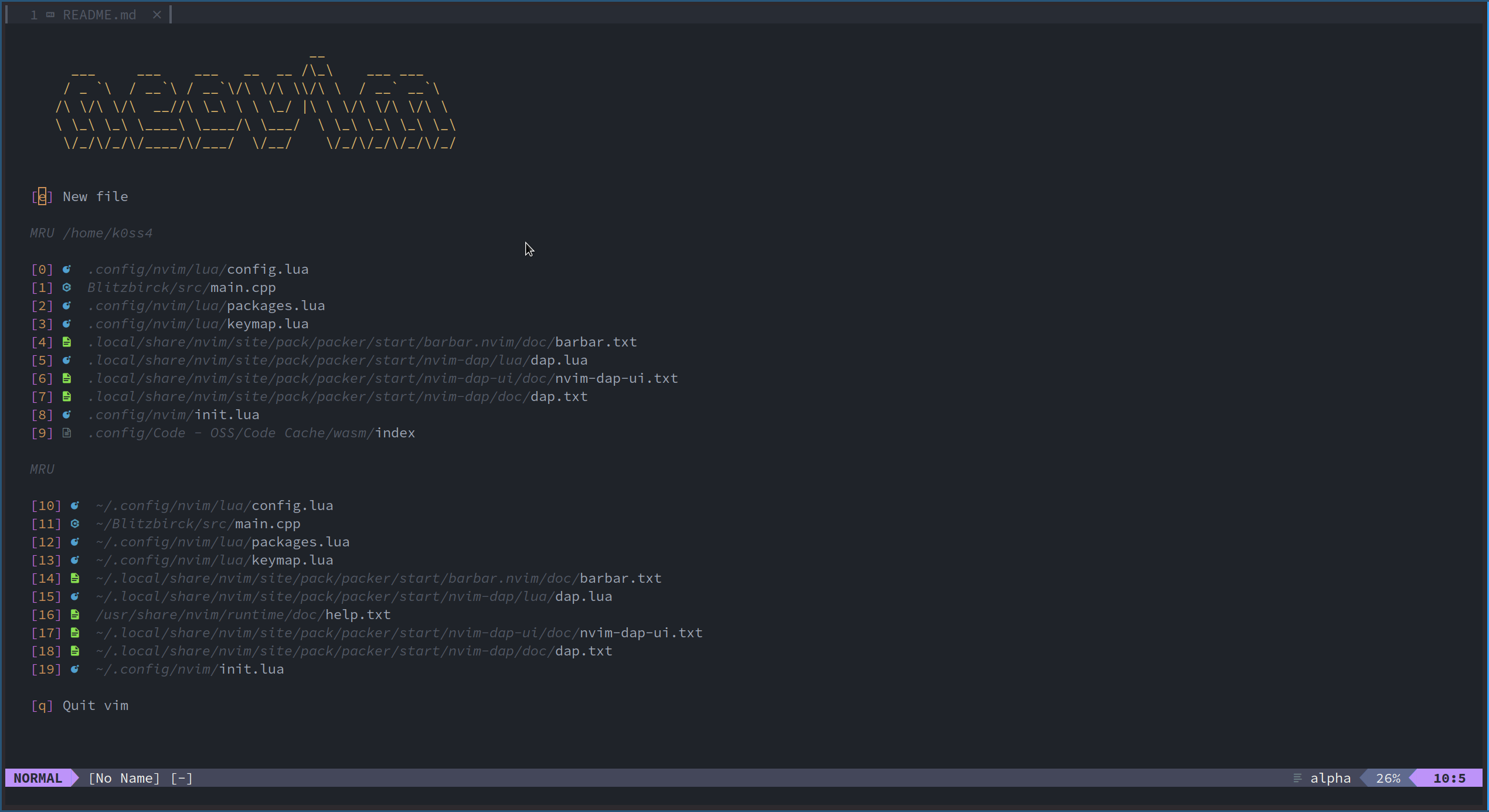 neovim-alpha