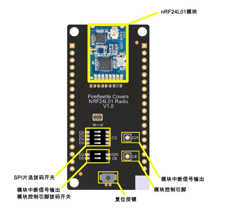 Fig2: FireBeetle Covers-NRF24L01 Radio 无线模块