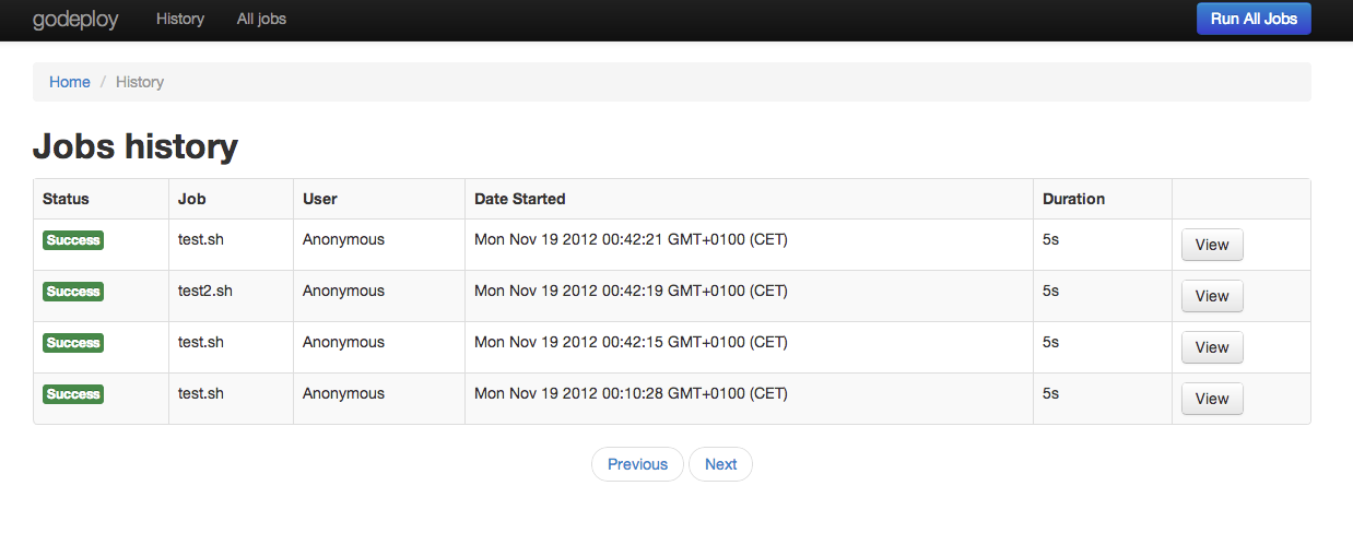 Screenshot godeploy