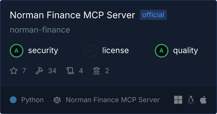 Norman Finance Server MCP server
