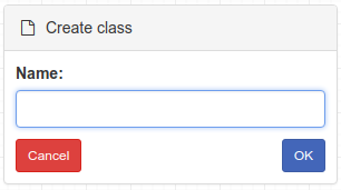 Modal window for creating new class