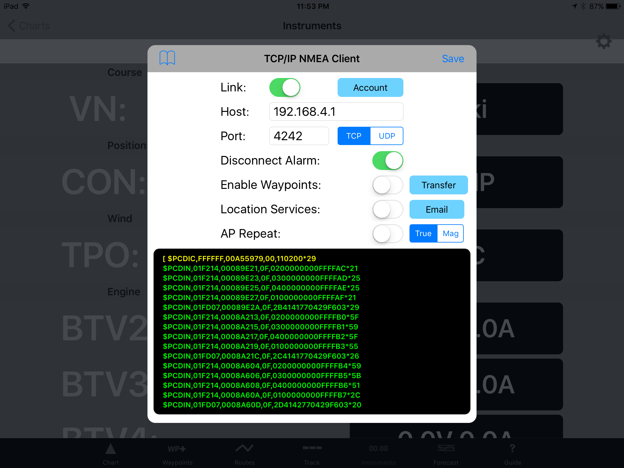 iNavX Configuration for KBox