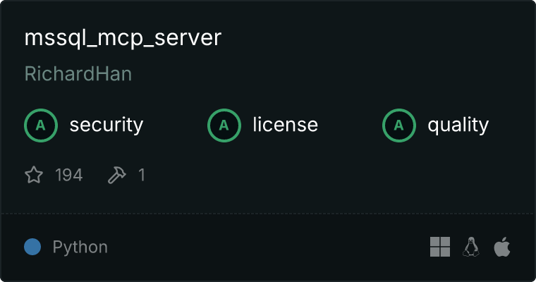 Microsoft SQL Server Server MCP server