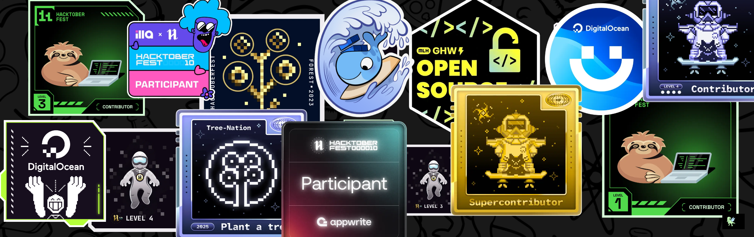 An image of @sainudheenp3's Holopin badges, which is a link to view their full Holopin profile