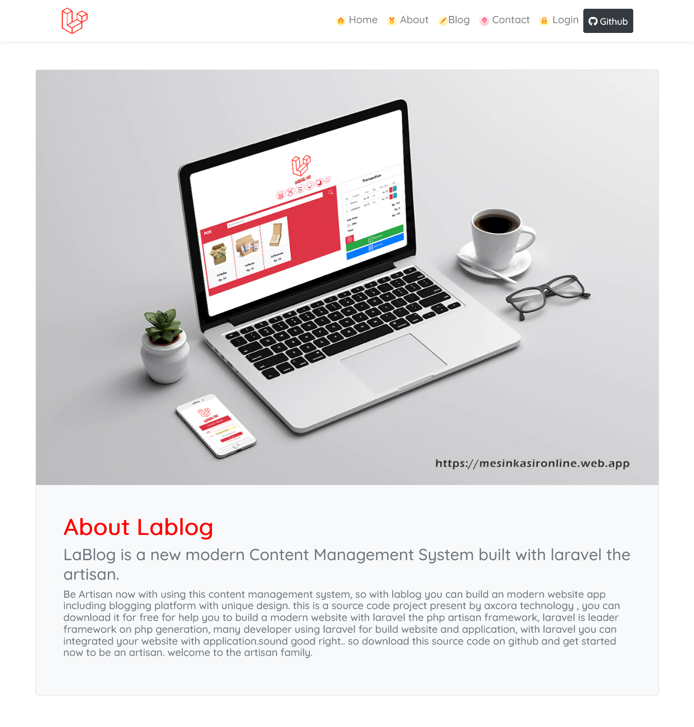 new laravel cms blog free download source code gratis