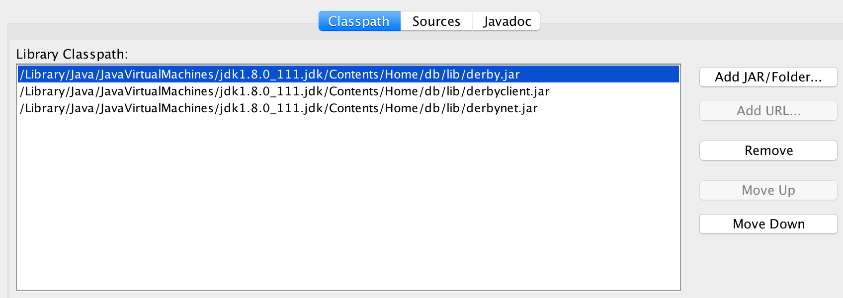 Drag and drop the JAR files from that folder to the Library Classpath