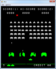 Space Invaders in game screenshot