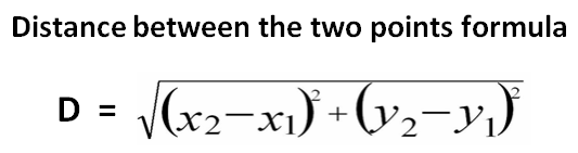 Distance between points formula