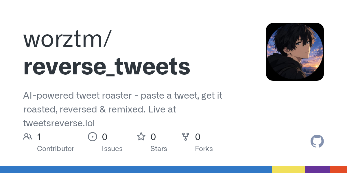 reverse tweets repository preview