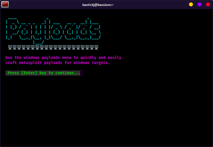 KSploit Windows Payloads Menu