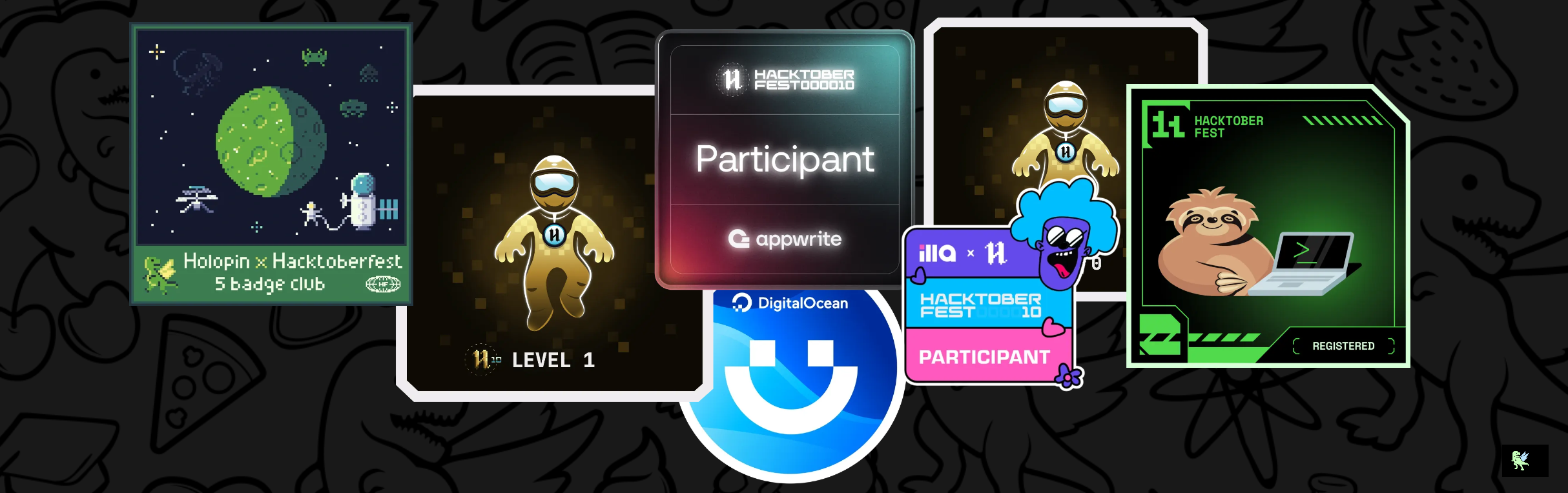 An image of @vedantag17's Holopin badges, which is a link to view their full Holopin profile