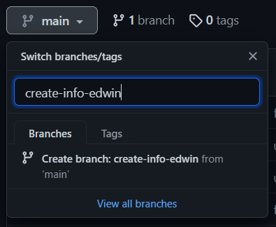 Create a new branch