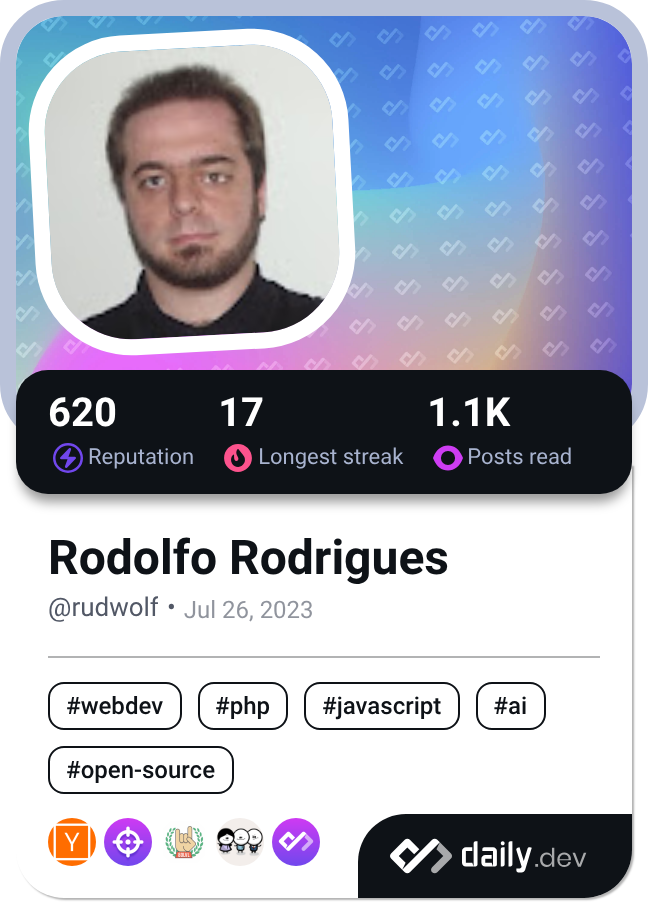 Rodolfo Rodrigues's Dev Card