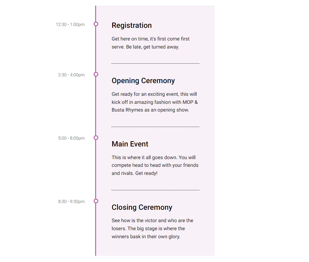 Bootstrap 5 Timeline