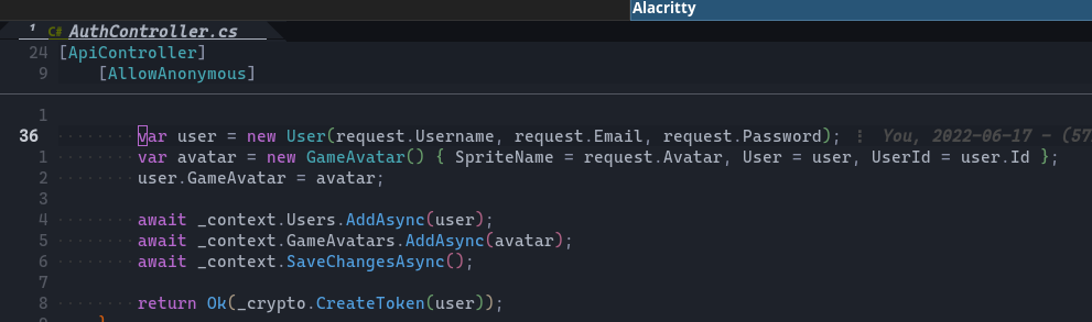 treesitter context shows attributes