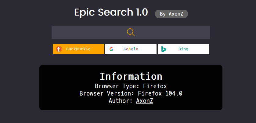 Preview of EpicSearch 1.0