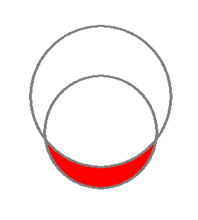 Fill the area of intersection of two Circles in PyGame