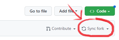 Click the "Sync fork" button