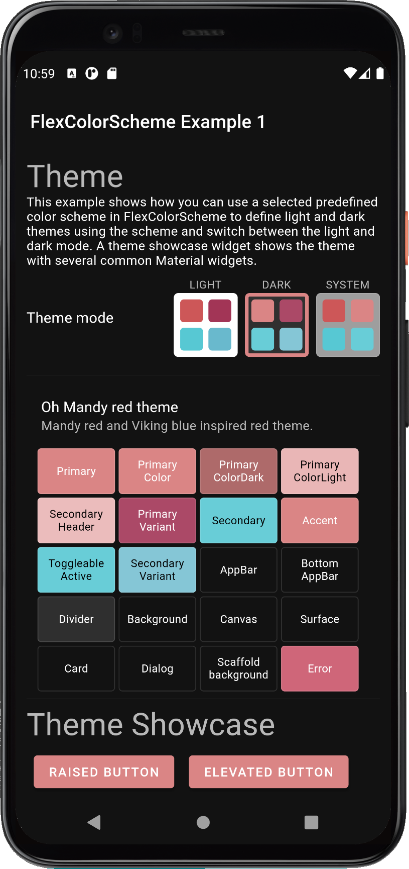 ColorScheme example 1 dark