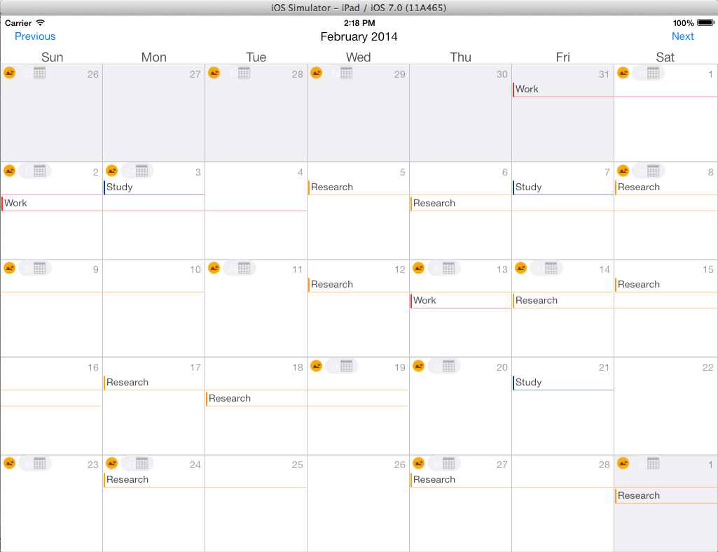 Calendar Ipad view