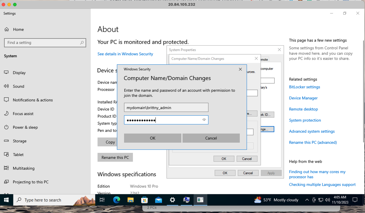 Joining the Domain Controller