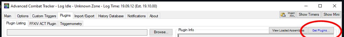 Picture of ACT Get Plugins button