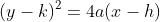 (y-k)^2 = 4a(x-h)