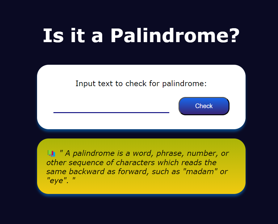 GitHub - ericjonesdev/palindrome-checker