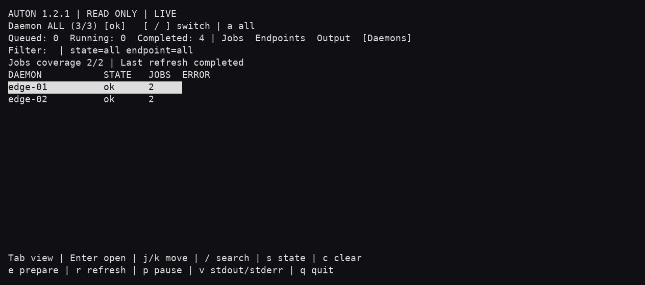 Auton TUI: daemon status table