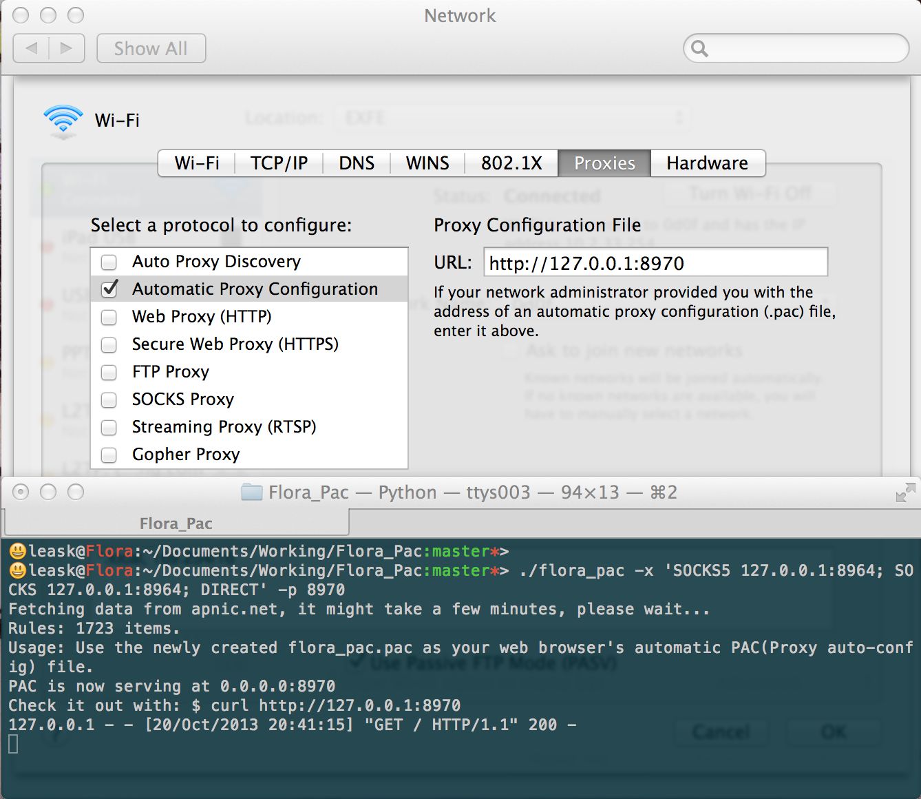 PAC Server demo on Mac