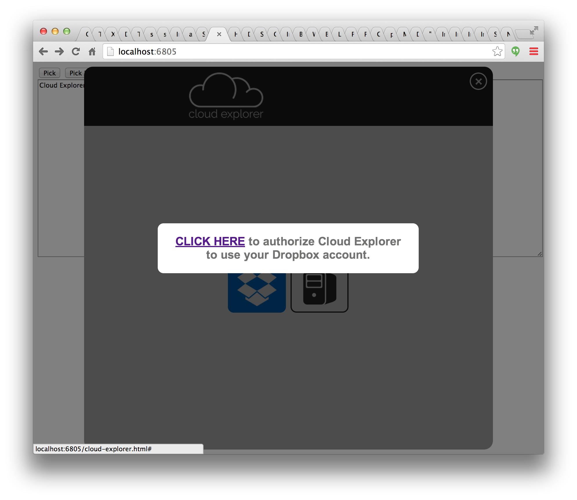 Cloud explorer user interface