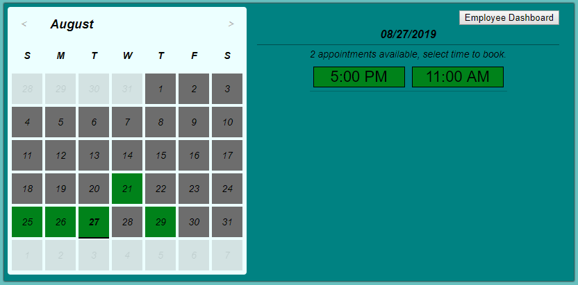 Image of Booking Panel