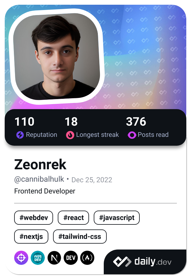 Zeonrek's Dev Card