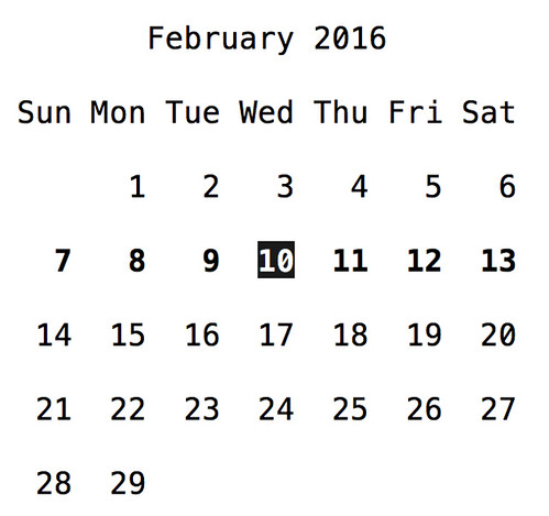 Ruby calendar on the command-line