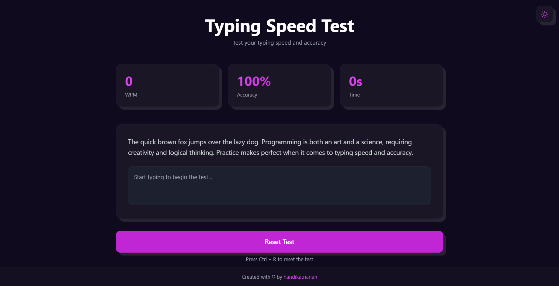 GitHub - handikatriarlan/typing-speed-test: Typing Speed Test is an ...