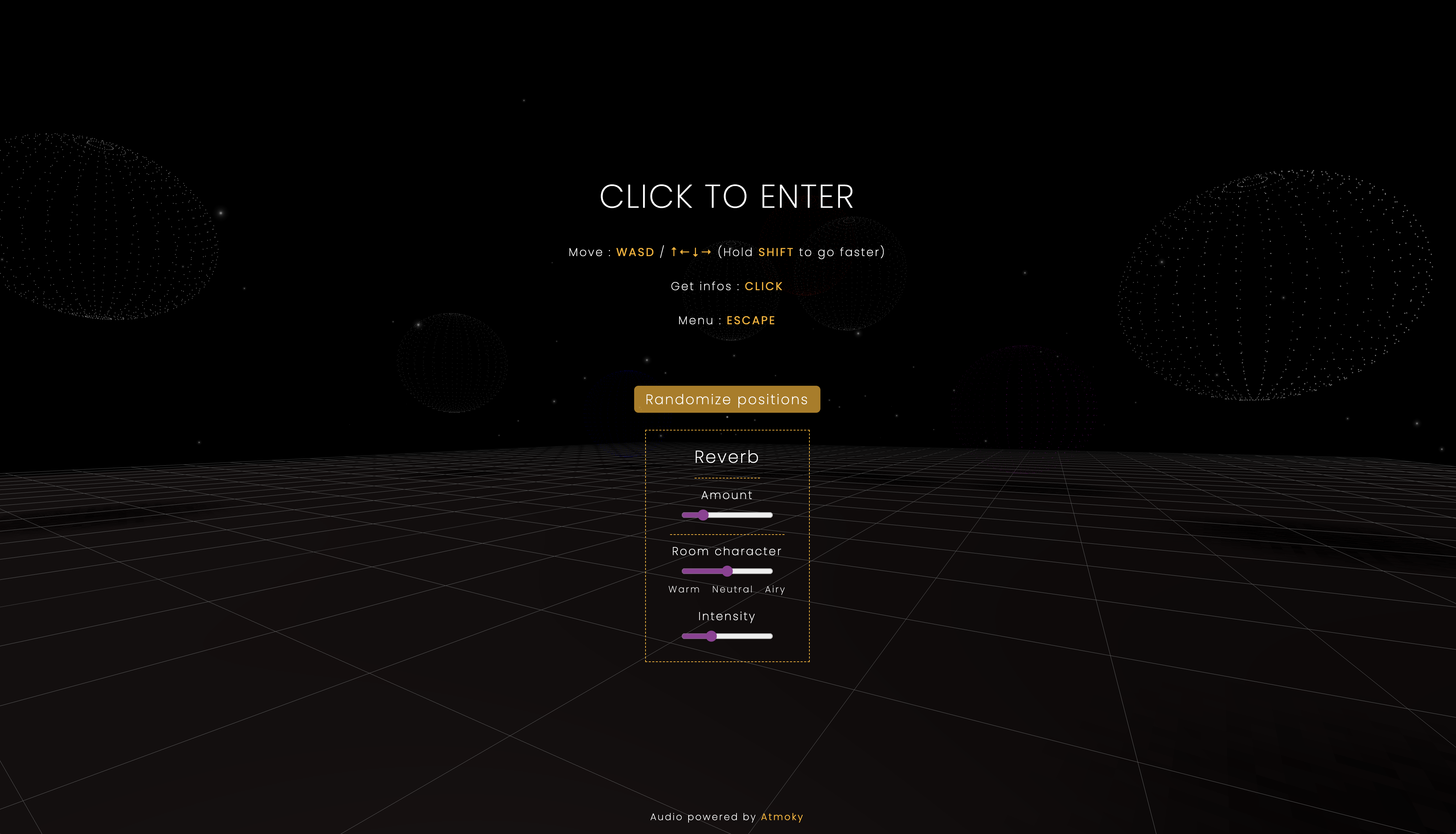 Screenshot of the virtual space