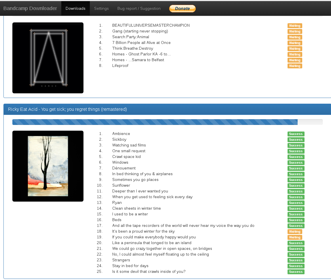 Download page while albums are downloading