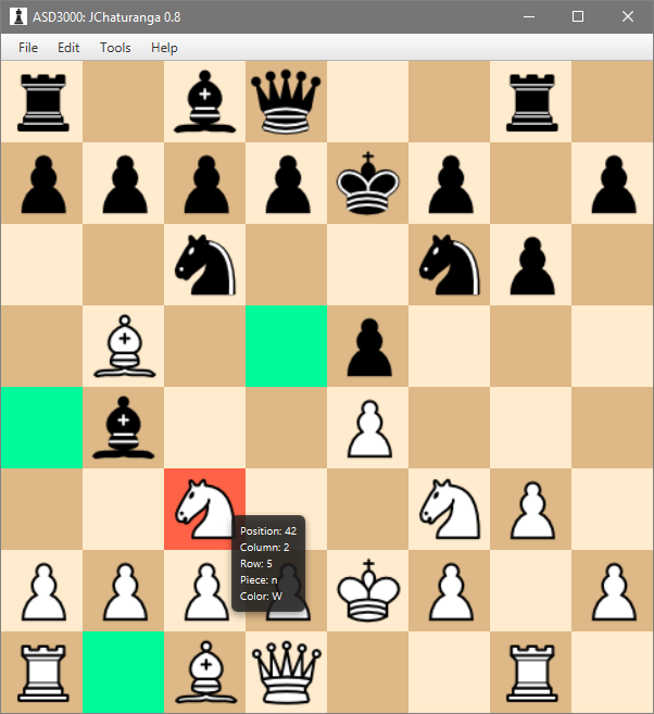 Screenshot of game - showcasing legal move highlighting, and a handy tooltip for extra information.