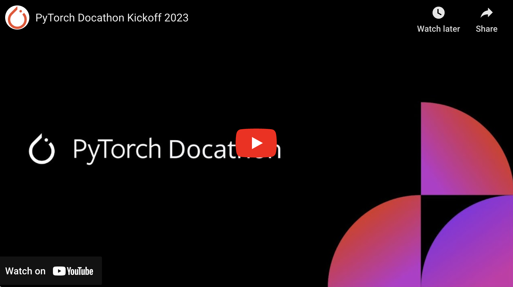 Watch the docathon intro