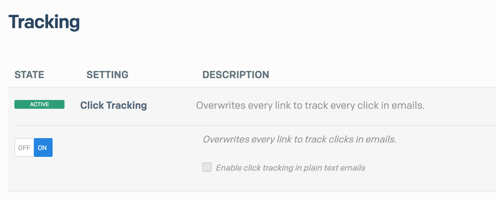 Click tracking